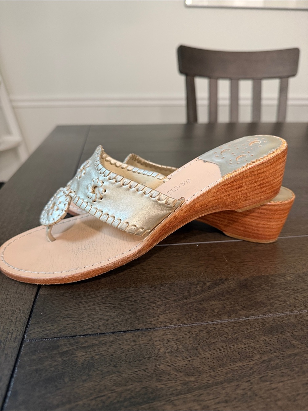 Jack Rogers Gold Leather Sandals